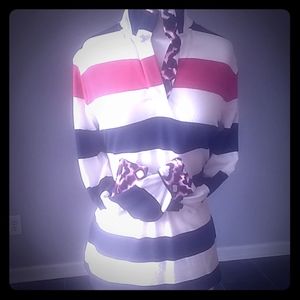 NWT Crown and Ivy, rugby style sweatshirt- Small